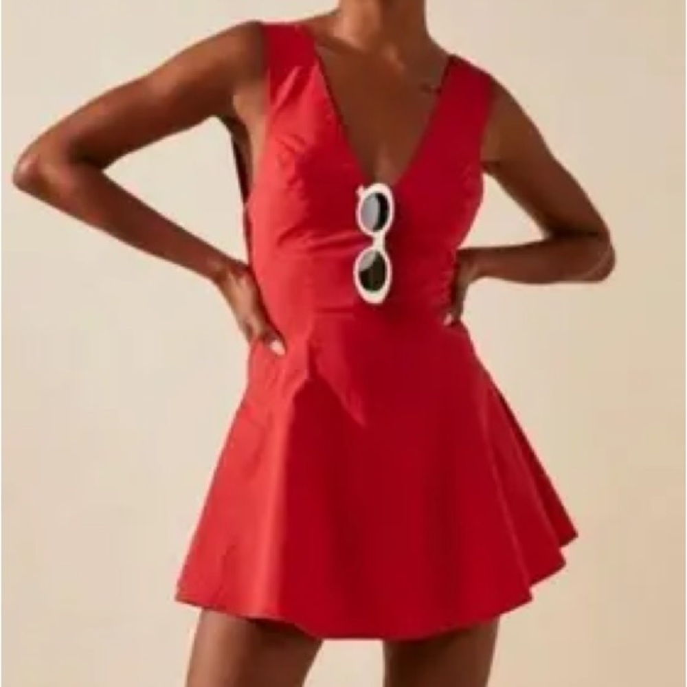 Free People Vibrant Red Mini Dress
